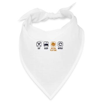 Eat Sleep Nutria Repeat Sumpfbiber Biber - Bandana - Weiß - Vorne