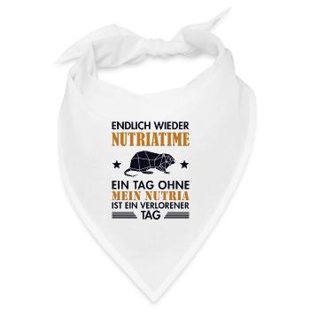 Endlich wieder Nutriatime Biber Biberratte - Bandana - Weiß - Vorne