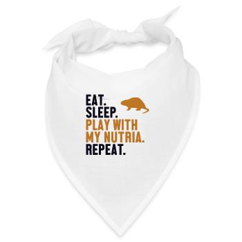 Eat Sleep Nutria Repeat Biber Biberratte - Bandana - Weiß - Vorne