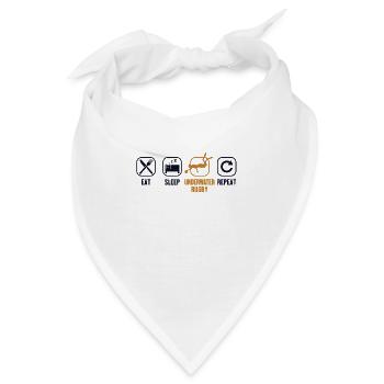 Eat Sleep Underwater Rugby Repeat UWR - Bandana - Weiß - Vorne