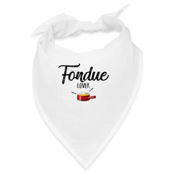 Fondue lover schwarz - Bandana - Weiß - Vorne