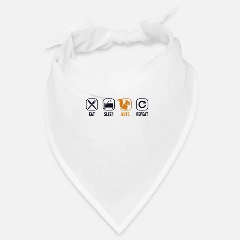 Eat Sleep Nuts Repeat Écureuil roux Squirrel Bandana