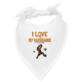 I love my Husband Climbing Bouldern Sportklettern - Bandana - Weiß - Vorne