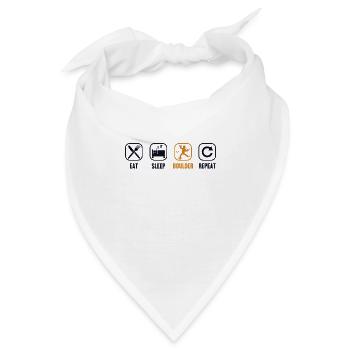 Eat Sleep Boulder Repeat Klettern Speedklettern - Bandana - Weiß - Vorne