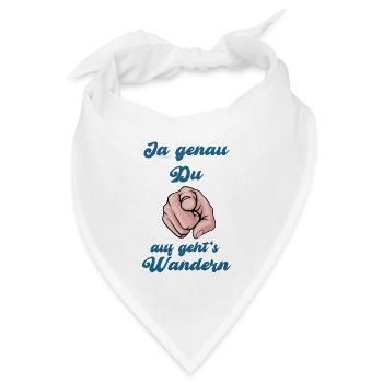 Auf geht's wandern lustiger Spruch für Wanderer - Bandana - Weiß - Vorne