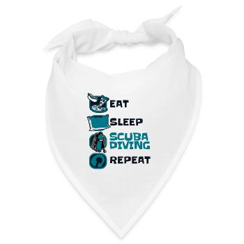 Eat Sleep Tauchen Repeat Tauchermaske - Bandana - Weiß - Vorne