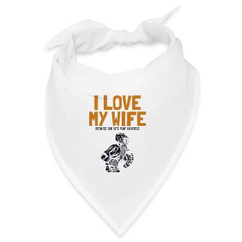 I Love My Wife Lacrosse Intercrosse Lax Spieler - Bandana - Weiß - Vorne