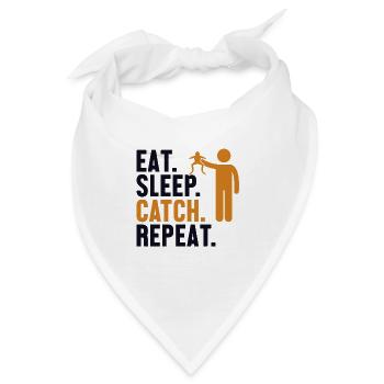 Eat Sleep Catch Repeat Kaulquappe Laubfrosch - Bandana - Weiß - Vorne