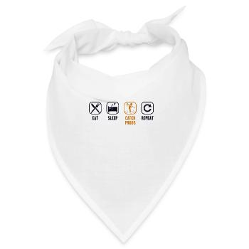 Eat Sleep Catch Frogs Repeat Kröte Kaulquappe - Bandana - Weiß - Vorne
