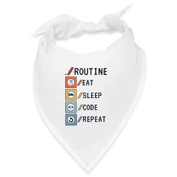 Routine Eat Sleep Code Repeat Developer Coder - Bandana - Weiß - Vorne
