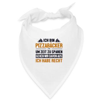Pizzabäcker hat immer Recht Pizzaofen Pizza - Bandana - Weiß - Vorne