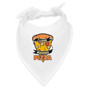 I love Making Pizza Pizzaofen Pizza Pizzablech - Bandana - Weiß - Vorne