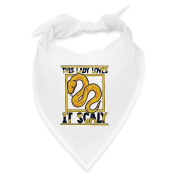 This Lady Loves It Scaly Python Schlange Banana - Bandana - Weiß - Vorne