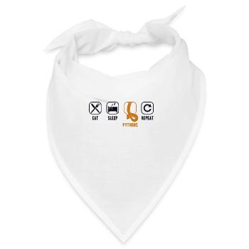 Eat Sleep Pythons Repeat Python Schlange Banana - Bandana - Weiß - Vorne