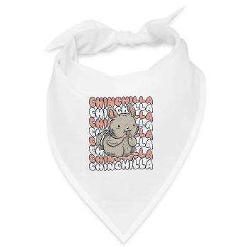 Chinchilla Langhaar Kurzschwanz Langschwanz - Bandana - Weiß - Vorne