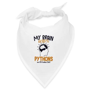 My Brain is 95% Pythons Python Schlange Banana - Bandana - Weiß - Vorne