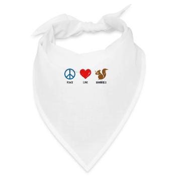 Peace Love Squirrels Squirrel Fuchshörnchen - Bandana - Weiß - Vorne