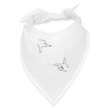 Handzeichen Bildausschnitt – 2 Farben - Bandana - Weiß - Vorne