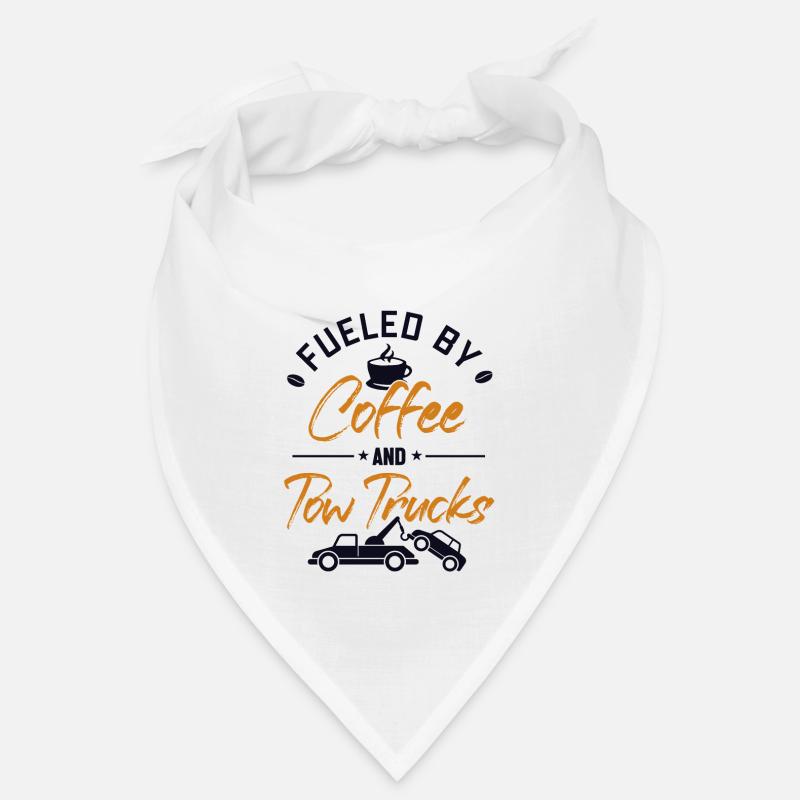Fueled by Coffee and Tow Trucks Abschlepper - Bandana - Weiß