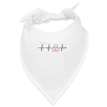Hacker Heartbeat Phishing Sniffer Social - Bandana - Weiß - Vorne