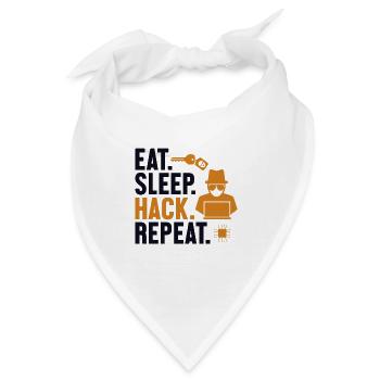 Eat Sleep Hack Repeat Social Engineering Phishing - Bandana - Weiß - Vorne