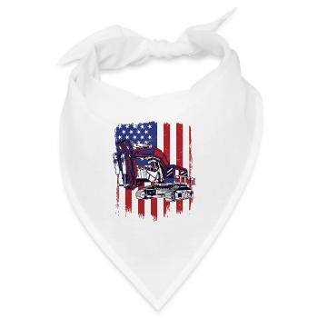 Excavator Seilbagger Raupenbagger Baggerführer - Bandana - Weiß - Vorne