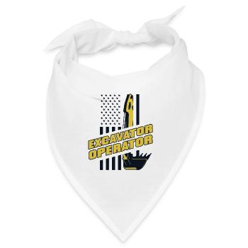Excavator Seilbagger Raupenbagger Baggerführer - Bandana - Weiß - Vorne