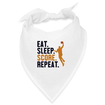 Eat Sleep Score Repeat Basketballer Basketballfan - Bandana - Weiß - Vorne