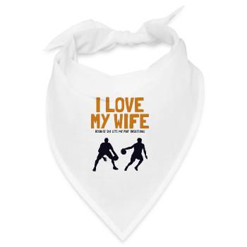 I love my Wife Basketball Basketballspieler - Bandana - Weiß - Vorne
