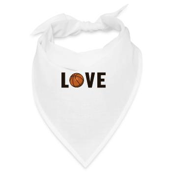 Basketball Love Basketballer Basketballkorb - Bandana - Weiß - Vorne