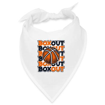 Boxout Basketballer Basketballkorb Basketballfan - Bandana - Weiß - Vorne