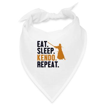 Eat Sleep Kendo Repeat Kata Kenjutsu Shinai - Bandana - Weiß - Vorne