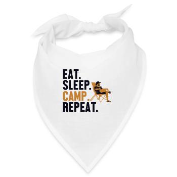 Eat Sleep Camp Repeat Zelten Glamping - Bandana - Weiß - Vorne