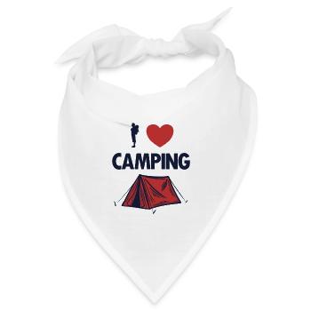 I love Camping Glamping Campingplatz Zelten - Bandana - Weiß - Vorne