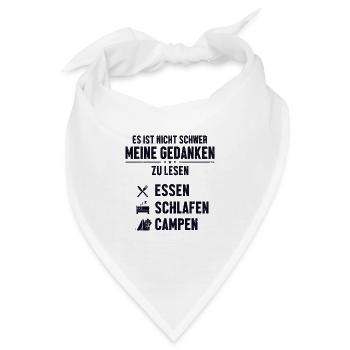 Essen Schlafen Camping Campingplatz Zelten - Bandana - Weiß - Vorne