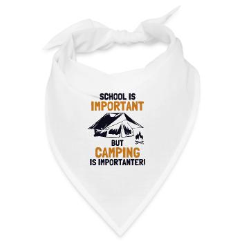 School is Important Camping is Importanter - Bandana - Weiß - Vorne
