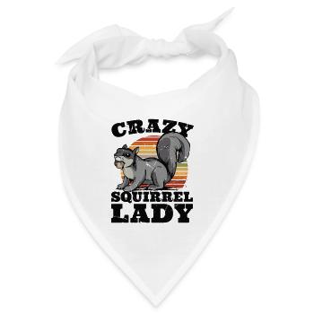 Crazy Squirrel Lady Squirrel Fuchshörnchen - Bandana - Weiß - Vorne