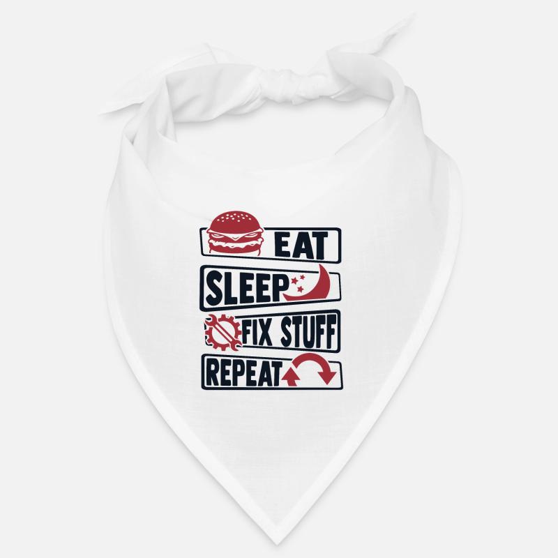Eat Sleep Fix Stuff Repeat Auto Mechanic Car Bandana