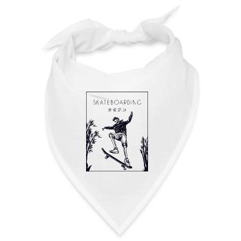 Skateboarding Chinese Hanzi Skatepark Skatergirl - Bandana - Weiß - Vorne