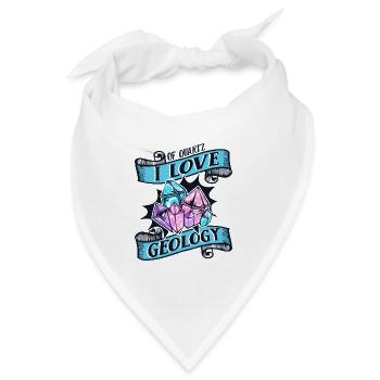 von Quarz Ich liebe Geologie, Geologe, Mineral - Bandana - Weiß - Vorne