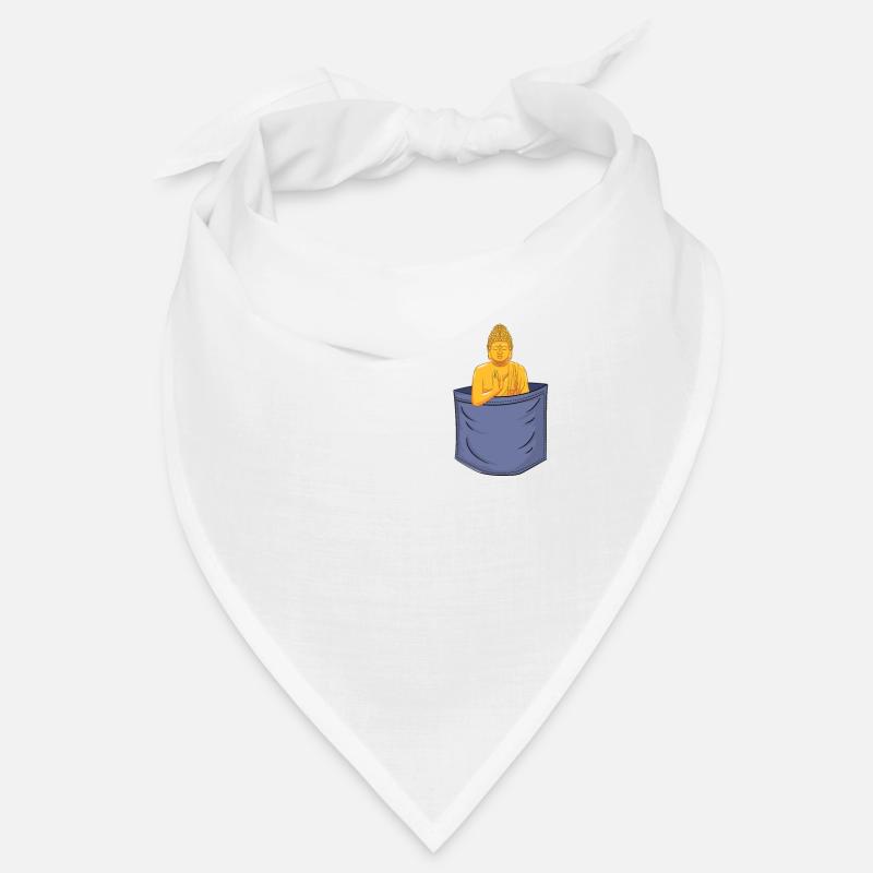 Statue de symbole bouddhiste de poche de poitrine bouddhiste Bandana