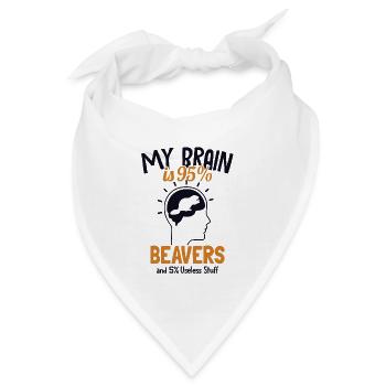 Mein Gehirn besteht zu 95% aus Bibern Castor Canadensis - Bandana - Weiß - Vorne