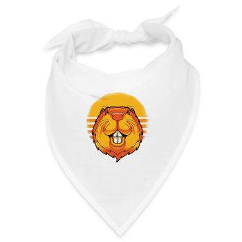 Retro Nordamerikanische Eurasische Castor Canadensis - Bandana - Weiß - Vorne