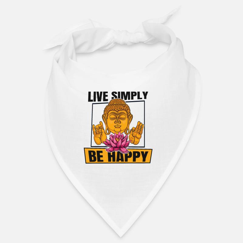 Lebe einfach glücklich Buddhistische Statue Symbol Bandana