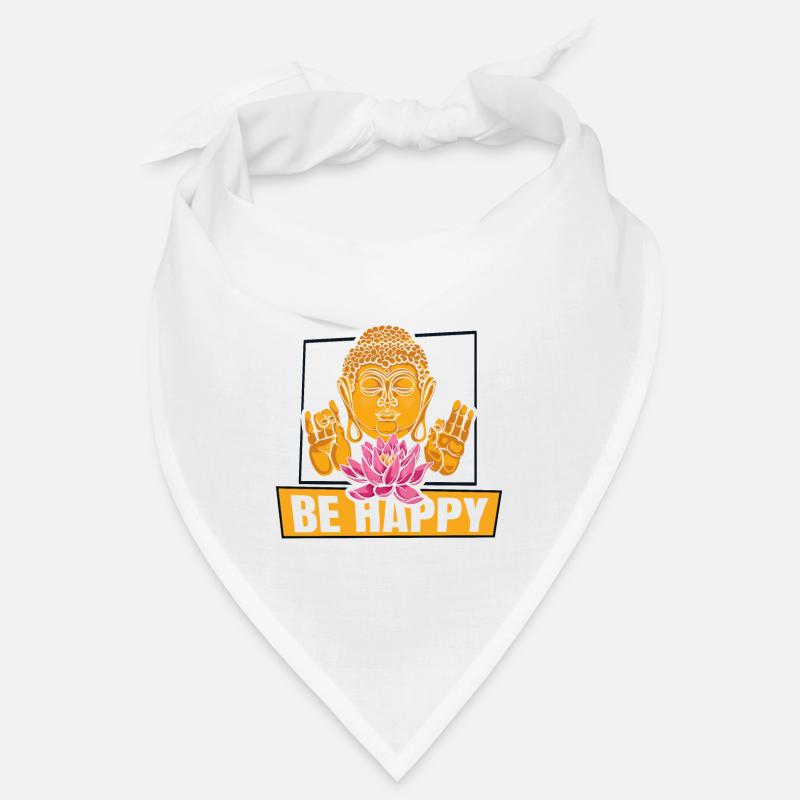 Lebe einfach glücklich Buddhistische Statue Symbol Bandana