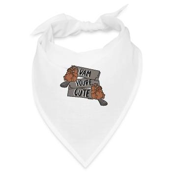 Dam You're Cute Castor Canadensis Nordamerika - Bandana - Weiß - Vorne