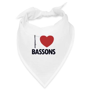 Ich liebe Fagotte Fagott Instrument Aerophon - Bandana - Weiß - Vorne