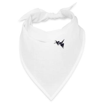 Origami Logo Emblem Eule Papier Kranich Falten - Bandana - Weiß - Vorne