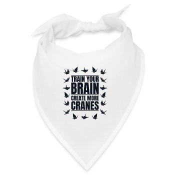 Trainieren Sie Ihr Gehirn, erschaffe mehr Kraniche, faltbare Eule - Bandana - Weiß - Vorne