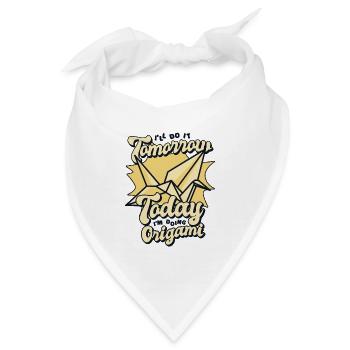 Heute mache ich Origami Papier Kranich Falten Eule - Bandana - Weiß - Vorne